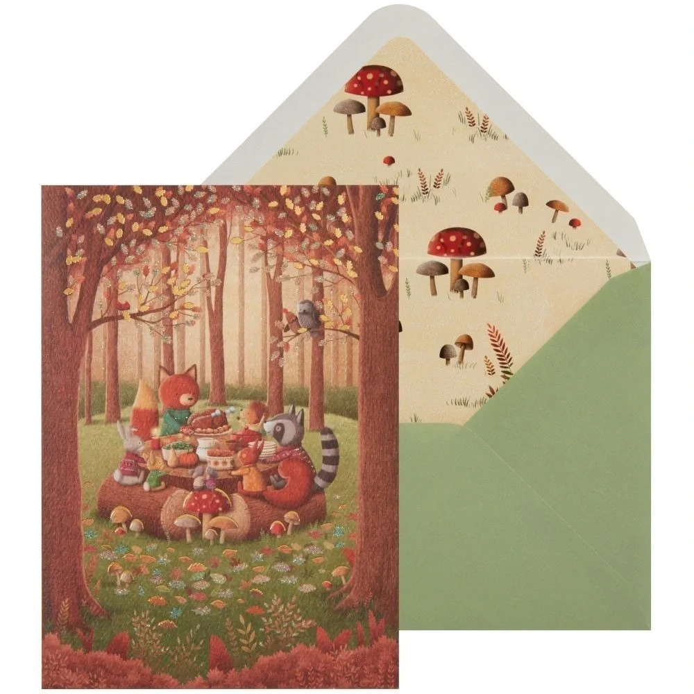 Critter Dinner In Woods Fall Card By NIQUEA.D For Bundles Only